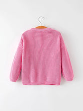 Load image into Gallery viewer, Rylee Faith Designs-Valentine's Day Pink Girls Bow Sweater (2-7)