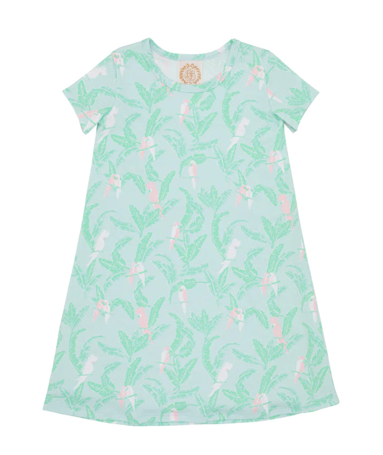 Beaufort Bonnet - Polly Play Dress Short Sleeve (Parrot Island Palms, 0-24m)