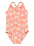 Snapper Rock- CALI PALMS RECYCLED X BACK SWIMSUIT (4-8)
