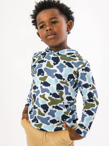 RuggedButts- Fish Camo Catch Performance Hooded Shirt (2T-6)