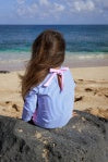 Load image into Gallery viewer, Feather 4 Arrow- Coastal Cutie Surf Suit: Marina Blue (3m-6)