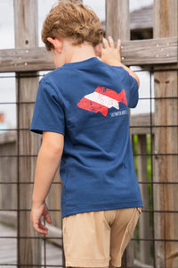 Saltwater Boys- Graphic Tee Dive Flag (Navy, 2-12)