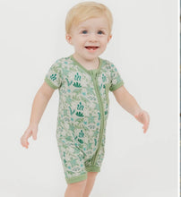 Load image into Gallery viewer, Emerson and Friends - Save the Sea Turtles Baby Shortie Romper: Green (3m-24m)
