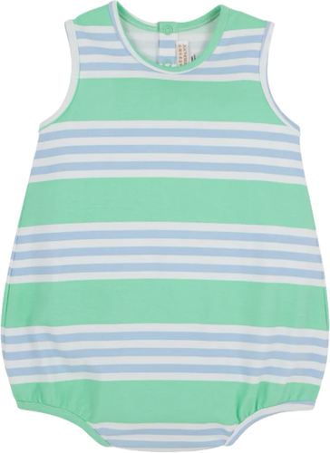 Beaufort Bonnet- Patton Play Bubble (Grace Bay Green Saddle Ridge Stripe, 3m-36m)