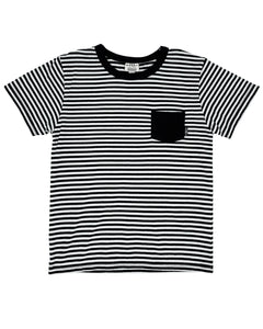 Feather 4 Arrow- High Tide S/S Tee Black/White Stripe (12m-24m)