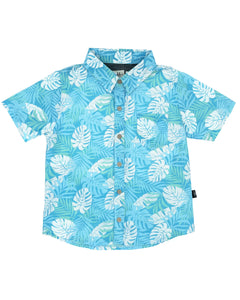 Feather 4 Arrow- Paradise Island Button Up (Blue Grotto, 8-14)