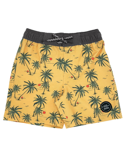 Feather 4 Arrow- Sunset Tropics Boardshort- Buff Yellow(6m-24m)