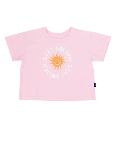 Feather 4 Arrow- Stay Golden Crop Tee (Fairy Tale Pink, 2Y-14Y)