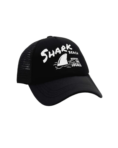 Feather 4 Arrow- Shark Beach Trucker Hat (Black)