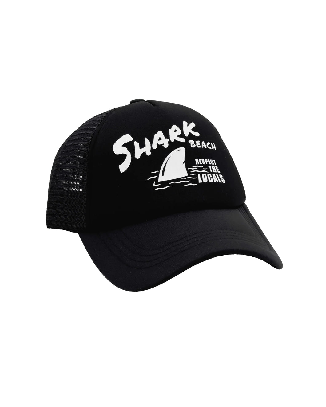 Feather 4 Arrow- Shark Beach Trucker Hat (Black)