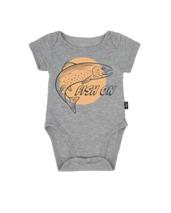 Feather 4 Arrow- Fish On One Piece (Heather Grey, 3-24m)