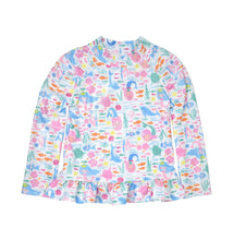 Load image into Gallery viewer, Flap Happy- UPF50 Ruffle Rashguard with Azalea Pink Bottoms (Fantasea, 12m-24m)