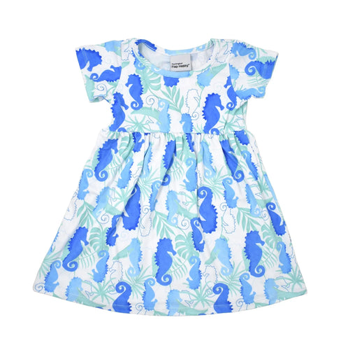Flap Happy- Short Sleeve Dress (Seahorse Reef, 12m-24m)