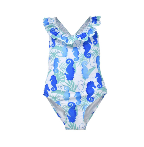 Flap Happy- Crossback Swimsuit (Seahorse Reef, 2-6y)