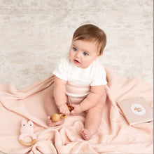 Load image into Gallery viewer, Feltman Bros - Baby Girls Pointelle Contrast Knit Romper - Ivory / Blush