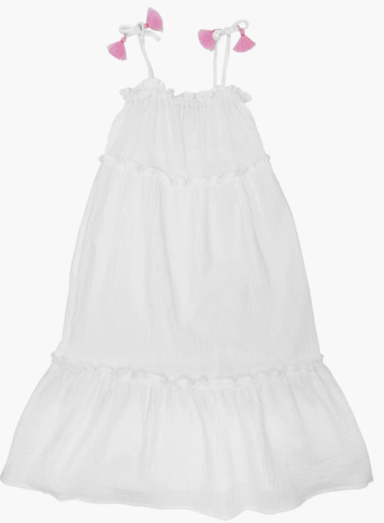 Feather 4 arrow Solstice dress (White) – Coastal Kids Beachwear
