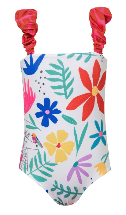 Pepita & Me- One Piece Swimsuit (Floral, 6-12y)