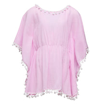 Load image into Gallery viewer, Snapper Rock- Pom Pom Cover-Up (Pink, 4-12)