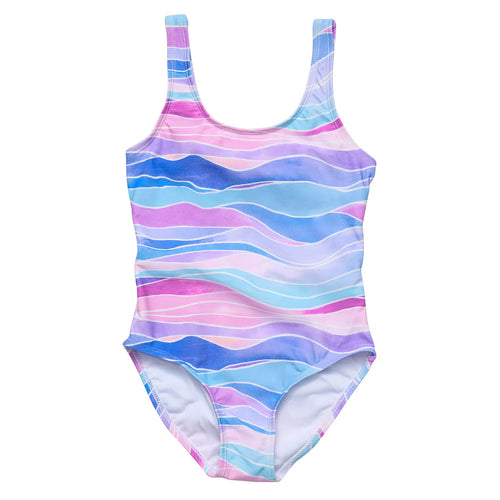 Snapper Rock-Tie Back Swimsuit (Water Hues, 2-16)