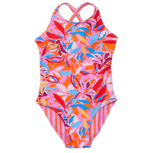 Load image into Gallery viewer, Snapper Rock-  Blooming Sunset Sustainable &quot;X-Back&quot; Swimsuit (6-16)