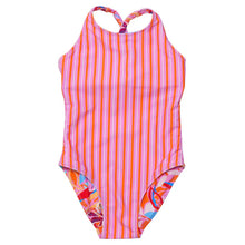 Load image into Gallery viewer, Snapper Rock-  Blooming Sunset Sustainable &quot;X-Back&quot; Swimsuit (6-16)