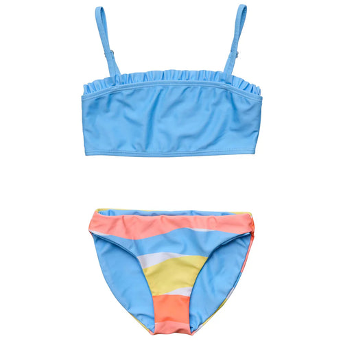 Snapper Rock- Good Vibes Frilled Swimsuit (Light Blue, 8-16)