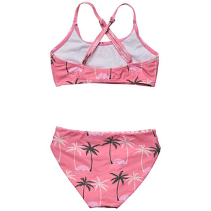 Snapper Rock- Palm Paradise Sustainable Swim Suit (Pink 8-14)