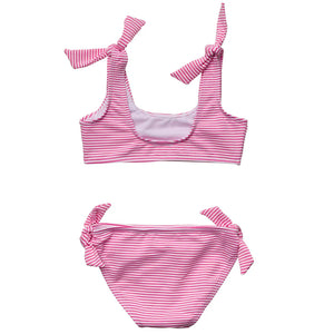 Snapper Rock- Frill Stripe Swimsuit (Raspberry, 2-16)