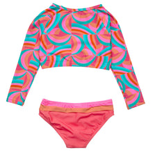 Load image into Gallery viewer, Snapper Rock- Sustainable Crop Top Swimsuit (Geo Melon, 8-16)