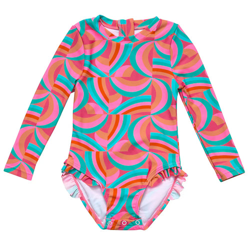 Snapper Rock-LS Surf Suit (Geo Melon, Newborn-12m)