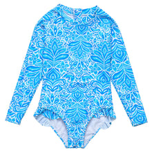 Load image into Gallery viewer, Snapper Rock-LS Surf Suit (Santorini Blue, 2-16)