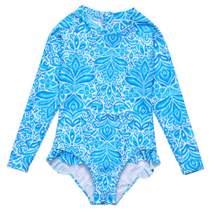 Snapper Rock-LS Surf Suit (Santorini Blue, 2-16)