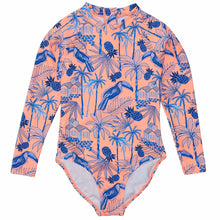 Load image into Gallery viewer, Snapper Rock- Sustainable LS Swim Suit (Tropicana, 2-16)