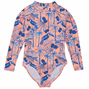 Snapper Rock- Sustainable LS Swim Suit (Tropicana, 2-16)