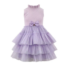 Load image into Gallery viewer, Lola and the Boys- Lavender Shimmer Dress (2T-10)