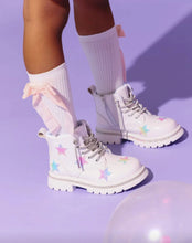 Load image into Gallery viewer, Lola &amp; The Boys - Rainbow Shimmer Stars Boots (11c-4y)