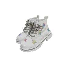 Load image into Gallery viewer, Lola &amp; The Boys - Rainbow Shimmer Stars Boots (11c-4y)
