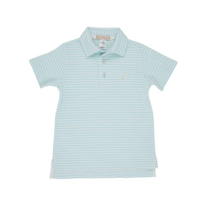 Beaufort Bonnet- Prim and Proper Polo Sea Island Seafoam Stripe with Multicolor Stork, 3T-14)