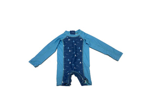 Feather 4 Arrow- Shorebreak L/S Baby Surf Suit (Seaside Blue, 6m-24m)