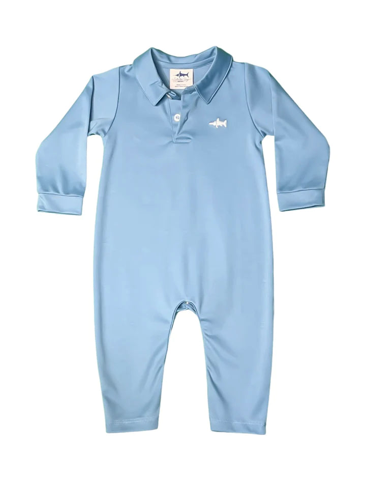 Saltwater Boys - Signature Pima Polo Romper (Niagara, 0-24m)