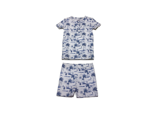 Saltwater Boys- Pima Short Set (Palm, 12m-24m)