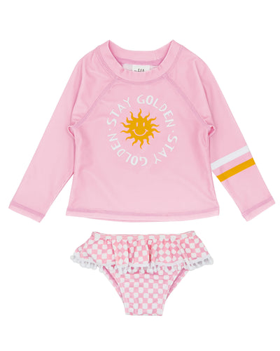 Feather 4 Arrow- Fun in the sun L/S Swim Set (Fairy Tale Pink, 2T-6)