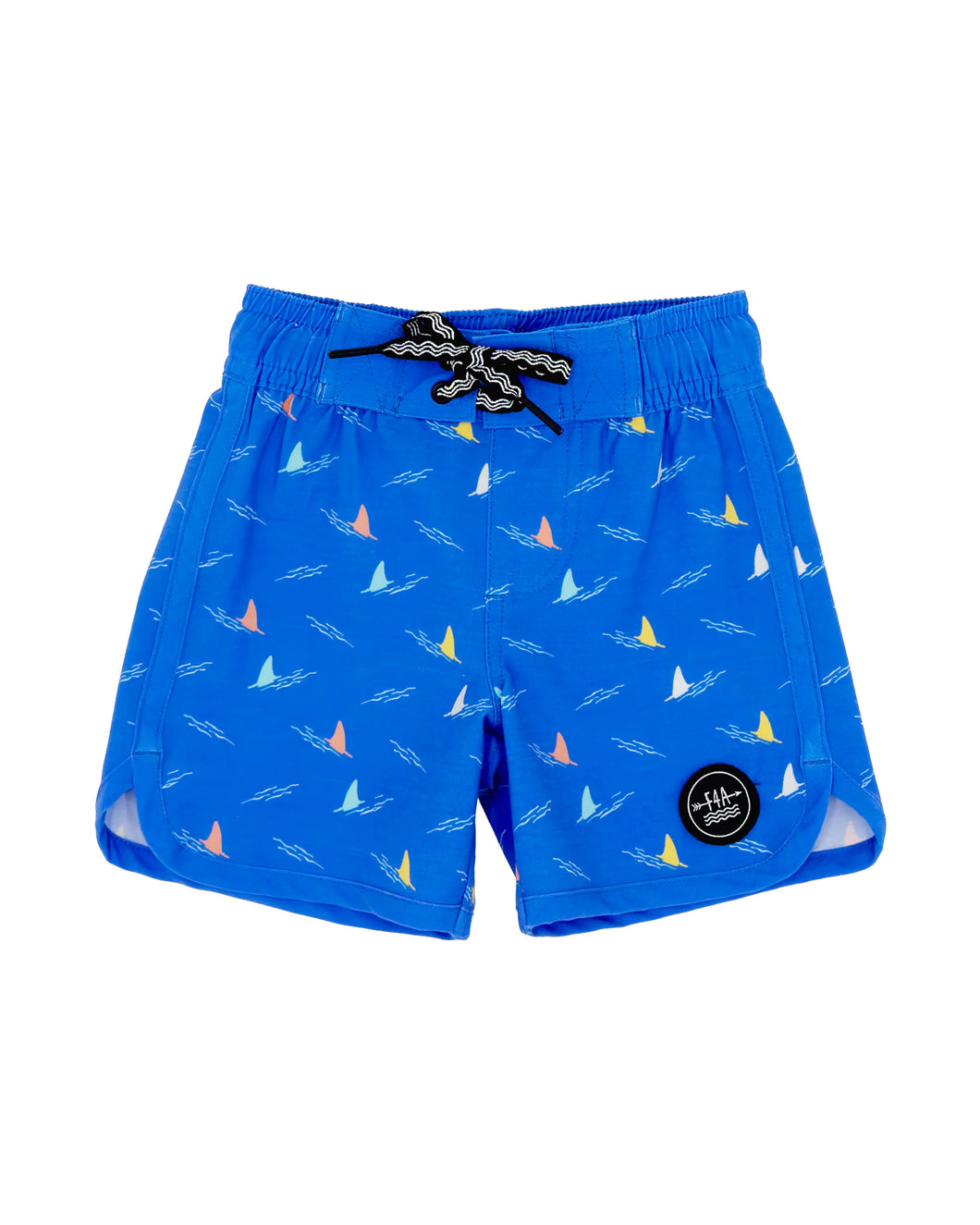 Feather 4 Arrow- Shark Fin Baby Boardshort (Marina Blue, 6m-24m)