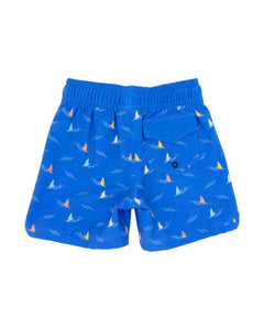 Feather 4 Arrow- Shark Fin Baby Boardshort (Marina Blue, 6m-24m)