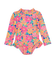 Load image into Gallery viewer, Feather 4 Arrow- Frill Chaser Surf Suit (Pink Carnation, 3m-24m)