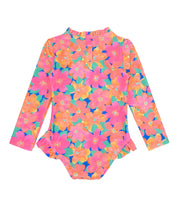 Load image into Gallery viewer, Feather 4 Arrow- Frill Chaser Surf Suit (Pink Carnation, 3m-24m)