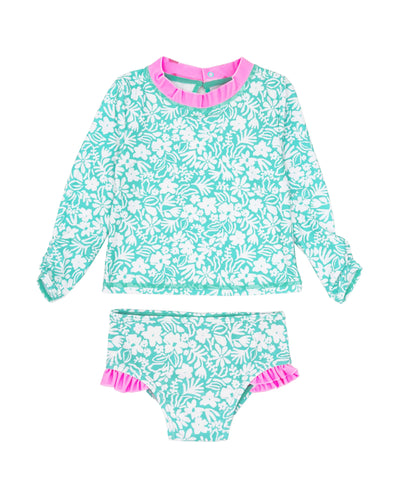 Feather 4 Arrow- Beach Babe Baby L/S Swim Set, (6m-24m)