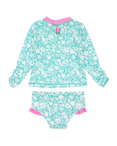 Feather 4 Arrow- Beach Babe Baby L/S Swim Set, (6m-24m)