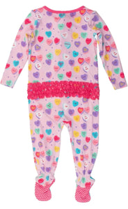 Ruffle Butts- One Piece Footed Romper (Be My Valentine, 0-24m)