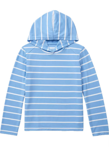 Fair Harbor- Seabreeze Hoodie - Light Blue Nautical Stripe